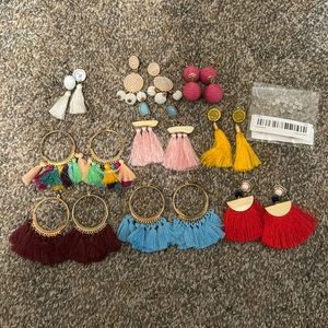 9 Pair Fringe Earrings